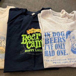 THREE beer brewery T-shirts XL   Sierra Nevada & Lagunitas